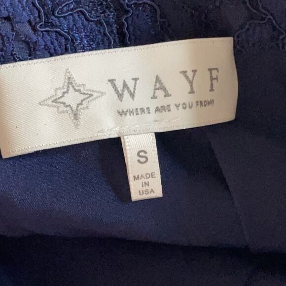 WAYF Navy Blue High Low Lace Pencil Skirt Size Small - Picture 8 of 11